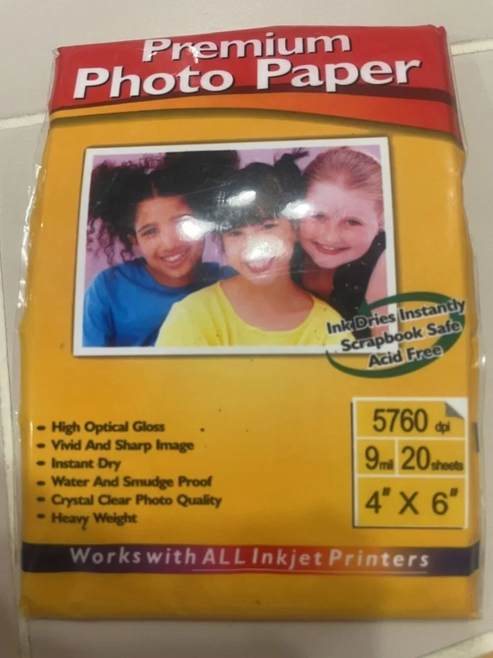 Premium Photo Paper 5760dpi 9mil 20 Sheets of Size 4